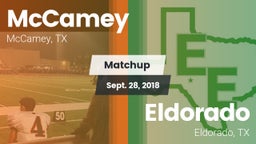 Matchup: McCamey  vs. Eldorado  2018