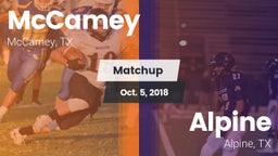 Matchup: McCamey  vs. Alpine  2018