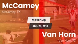 Matchup: McCamey  vs. Van Horn  2018