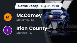 Recap: McCamey  vs. Irion County  2018