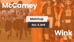 Matchup: McCamey  vs. Wink  2018