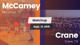 Matchup: McCamey  vs. Crane  2019