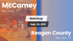 Matchup: McCamey  vs. Reagan County  2019