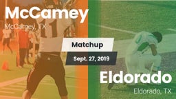 Matchup: McCamey  vs. Eldorado  2019