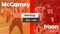 Matchup: McCamey  vs. Iraan  2019