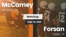 Matchup: McCamey  vs. Forsan  2020