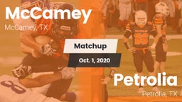 Matchup: McCamey  vs. Petrolia  2020