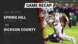 Recap: Spring Hill  vs. Dickson County  2016