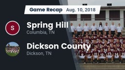 Recap: Spring Hill  vs. Dickson County  2018