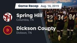 Recap: Spring Hill  vs. Dickson County  2019