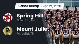 Recap: Spring Hill  vs. Mount Juliet  2020