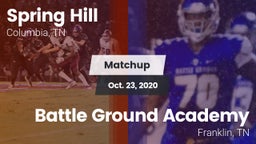 Matchup: Spring Hill High vs. Battle Ground Academy  2020