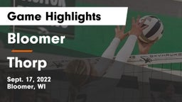 Bloomer  vs Thorp  Game Highlights - Sept. 17, 2022