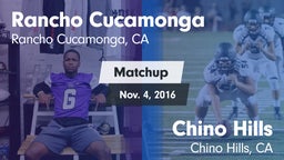 Matchup: Rancho Cucamonga vs. Chino Hills  2016