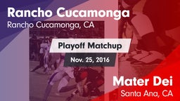 Matchup: Rancho Cucamonga vs. Mater Dei  2016