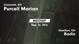 Matchup: Purcell Marian High vs. Badin  2016