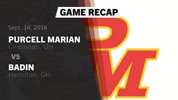 Recap: Purcell Marian  vs. Badin  2016
