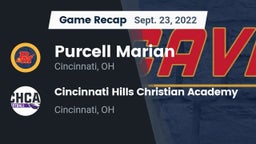 Recap: Purcell Marian  vs. Cincinnati Hills Christian Academy 2022