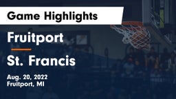 Fruitport  vs St. Francis  Game Highlights - Aug. 20, 2022