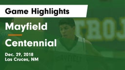 Mayfield  vs Centennial  Game Highlights - Dec. 29, 2018