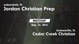 Matchup: Jordan Christian Pre vs. Cedar Creek Christian  2016
