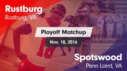 Matchup: Rustburg  vs. Spotswood  2016