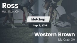 Matchup: Ross  vs. Western Brown  2016