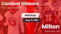 Matchup: Cardinal Gibbons vs. Milton  2018