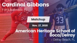 Matchup: Cardinal Gibbons vs. American Heritage School of Boca/Delray 2020