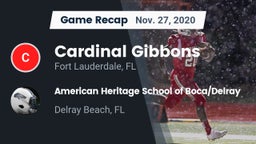 Recap: Cardinal Gibbons  vs. American Heritage School of Boca/Delray 2020