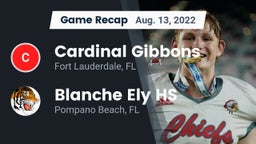 Recap: Cardinal Gibbons  vs. Blanche Ely HS 2022