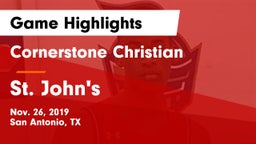 Cornerstone Christian  vs St. John's  Game Highlights - Nov. 26, 2019