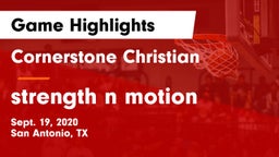 Cornerstone Christian  vs strength n motion Game Highlights - Sept. 19, 2020