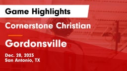 Cornerstone Christian  vs Gordonsville  Game Highlights - Dec. 28, 2023