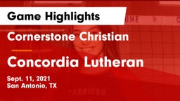 Cornerstone Christian  vs Concordia Lutheran  Game Highlights - Sept. 11, 2021