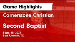 Cornerstone Christian  vs Second Baptist Game Highlights - Sept. 10, 2021