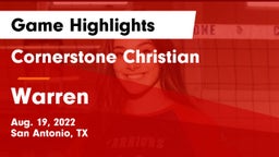 Cornerstone Christian  vs Warren  Game Highlights - Aug. 19, 2022