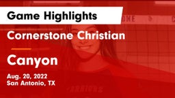 Cornerstone Christian  vs Canyon  Game Highlights - Aug. 20, 2022