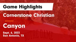 Cornerstone Christian  vs Canyon  Game Highlights - Sept. 6, 2022