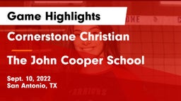 Cornerstone Christian  vs The John Cooper School Game Highlights - Sept. 10, 2022