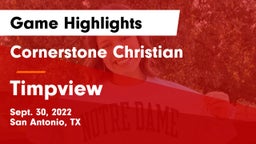Cornerstone Christian  vs Timpview  Game Highlights - Sept. 30, 2022