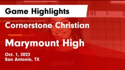Cornerstone Christian  vs Marymount High Game Highlights - Oct. 1, 2022