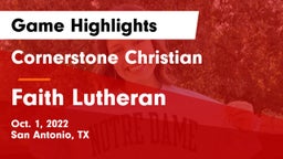 Cornerstone Christian  vs Faith Lutheran  Game Highlights - Oct. 1, 2022