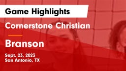 Cornerstone Christian  vs Branson  Game Highlights - Sept. 23, 2023
