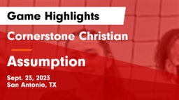 Cornerstone Christian  vs Assumption  Game Highlights - Sept. 23, 2023