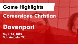 Cornerstone Christian  vs Davenport  Game Highlights - Sept. 26, 2023