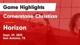 Cornerstone Christian  vs Horizon  Game Highlights - Sept. 29, 2023