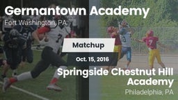 Matchup: Germantown Academy vs. Springside Chestnut Hill Academy  2016