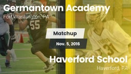 Matchup: Germantown Academy vs. Haverford School 2016