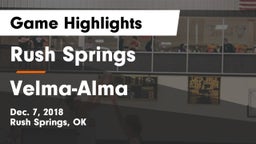 Rush Springs  vs Velma-Alma  Game Highlights - Dec. 7, 2018